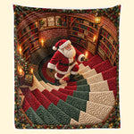 Custom Christmas Santa Library Decor - Personalized Blanket
