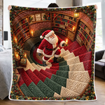 Custom Christmas Santa Library Decor - Personalized Blanket