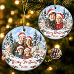 Custom Family Photo Christmas Gifts - Personalized Ceramic Ornament