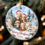 Custom Family Photo Christmas Gifts - Personalized Ceramic Ornament