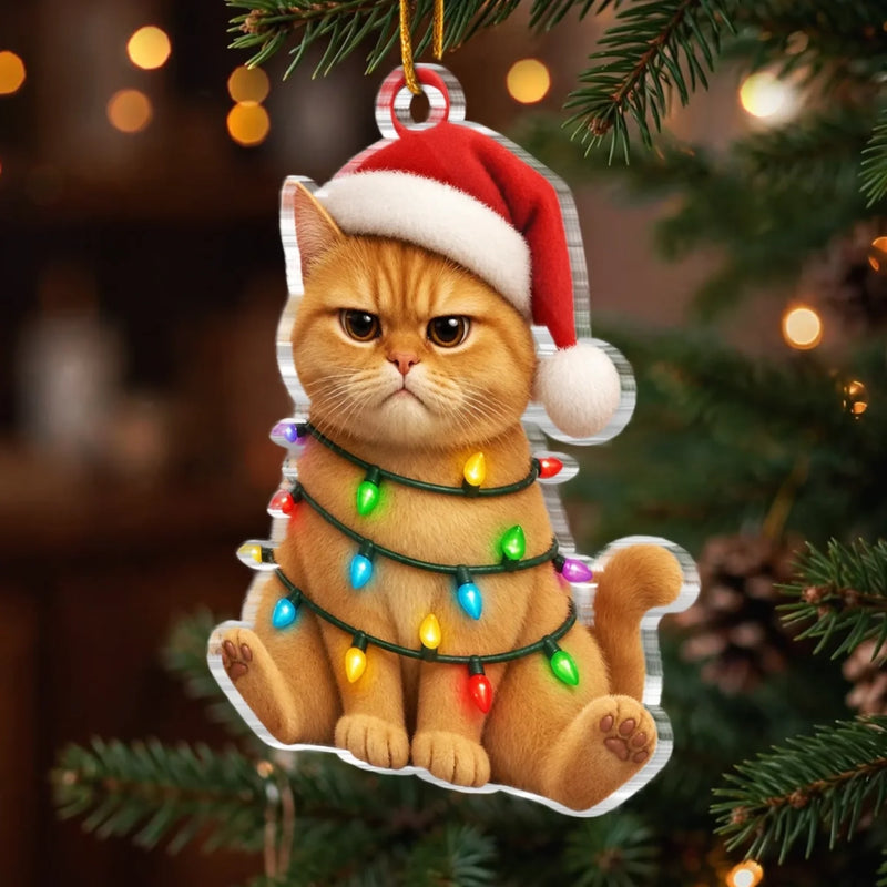 Custom Pet Photo Christmas Gifts for Cat and Dog Lovers - Personalized Acrylic Ornament