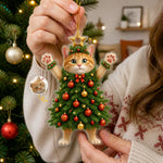 Custom Pet Photo Christmas Tree Cat Gifts for Cat Parents - Personalized Acrylic Ornament