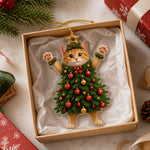 Custom Pet Photo Christmas Tree Cat Gifts for Cat Parents - Personalized Acrylic Ornament