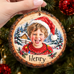 Custom Family Photo Christmas Keepsake Gifts - Personalized Ornament