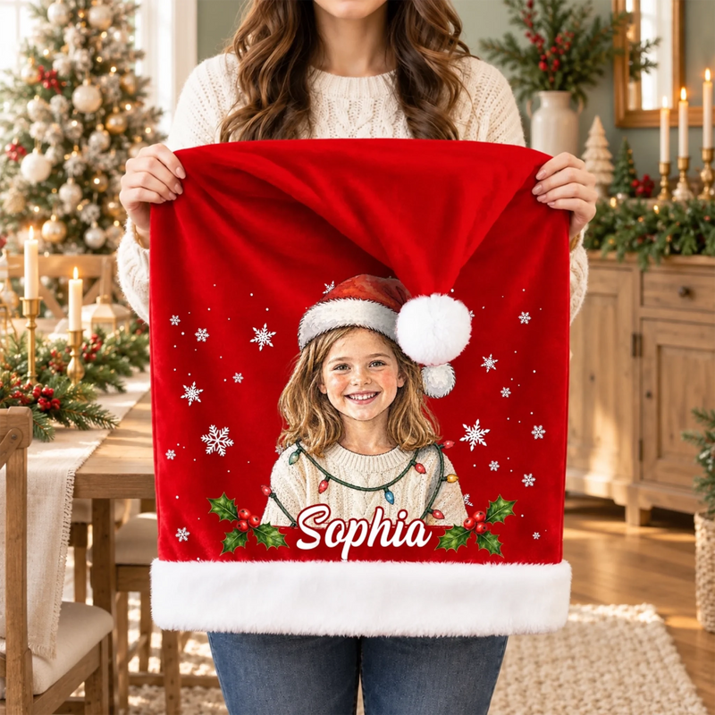 Custom Name Christmas Gifts for Grandma and Granddaughter - Personalized Chair Cover
