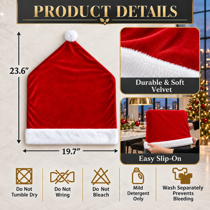Custom Name Christmas Santa Reindeer Character Gifts for Family - Personalized Chair Cover