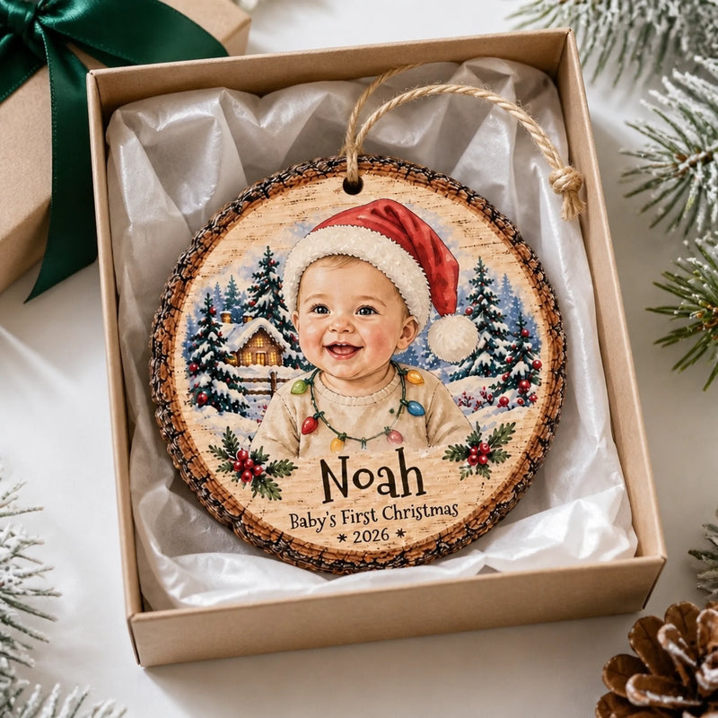 Custom Baby Photo First Christmas Gifts - Personalized Ornament