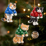 Custom Pet Photo Christmas Keepsake Gifts For Dog and Cat Lovers - Personalized Acrylic Ornament