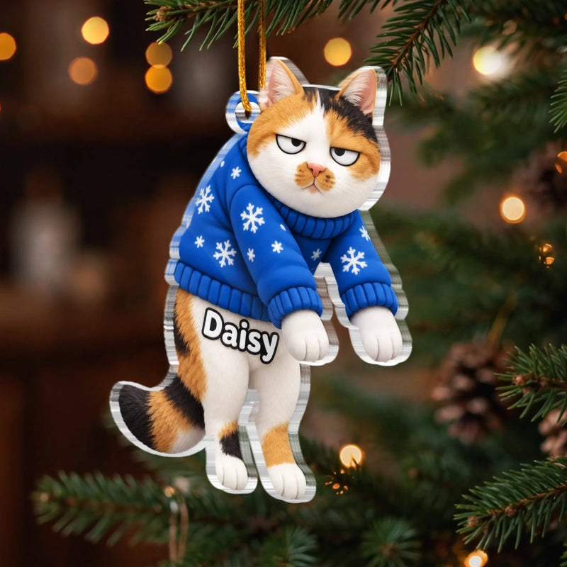 Custom Pet Photo Christmas Keepsake Gifts For Dog and Cat Lovers - Personalized Acrylic Ornament