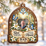 Custom Photo Memorial Dad Christmas Keepsake - Personalized Wooden Ornament