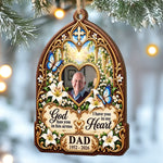 Custom Photo Memorial Dad Christmas Keepsake - Personalized Wooden Ornament