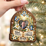 Custom Photo Memorial Dad Christmas Keepsake - Personalized Wooden Ornament