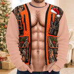 Custom Skin Tone Funny Christmas Hunting Vest Gifts for Couples - Personalized Ugly Sweatshirt