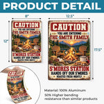 Custom Name S'mores Station Family Campfire Decor - Personalized Metal Sign