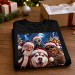 Custom Funny Pet Photo Christmas Selfie Gifts for Dog And Cat Lovers - Personalized Comfort T-Shirt