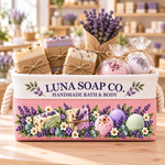Custom Name Lavender Soap And Bath Gifts - Personalized Storage Basket
