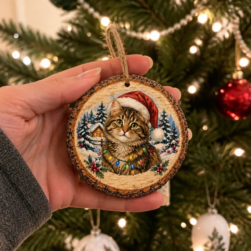 Custom Cat Photo Christmas Gift for Cat Lovers - Personalized Ornament