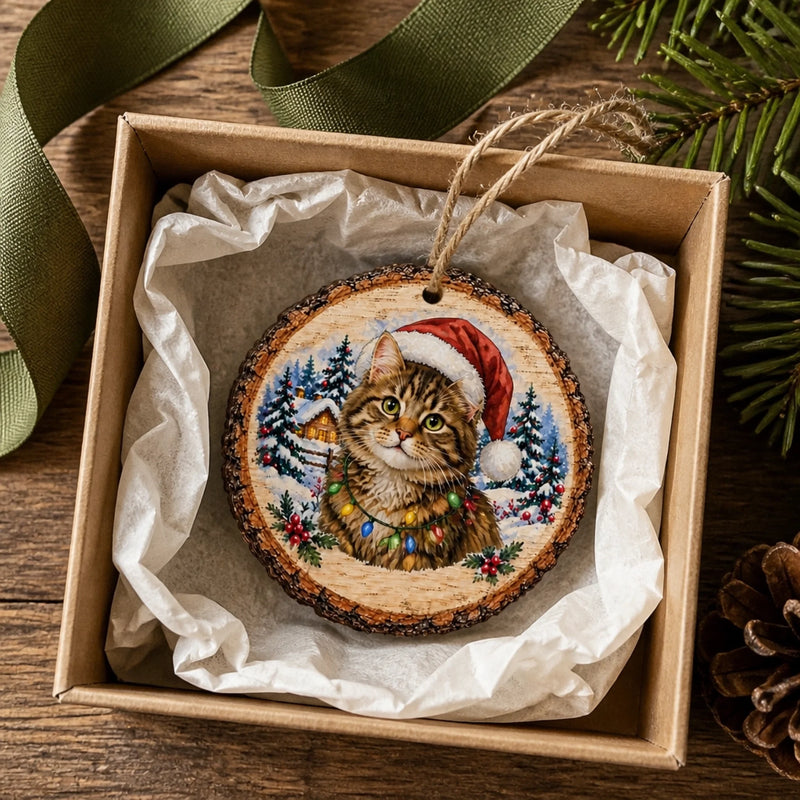 Custom Cat Photo Christmas Gift for Cat Lovers - Personalized Ornament