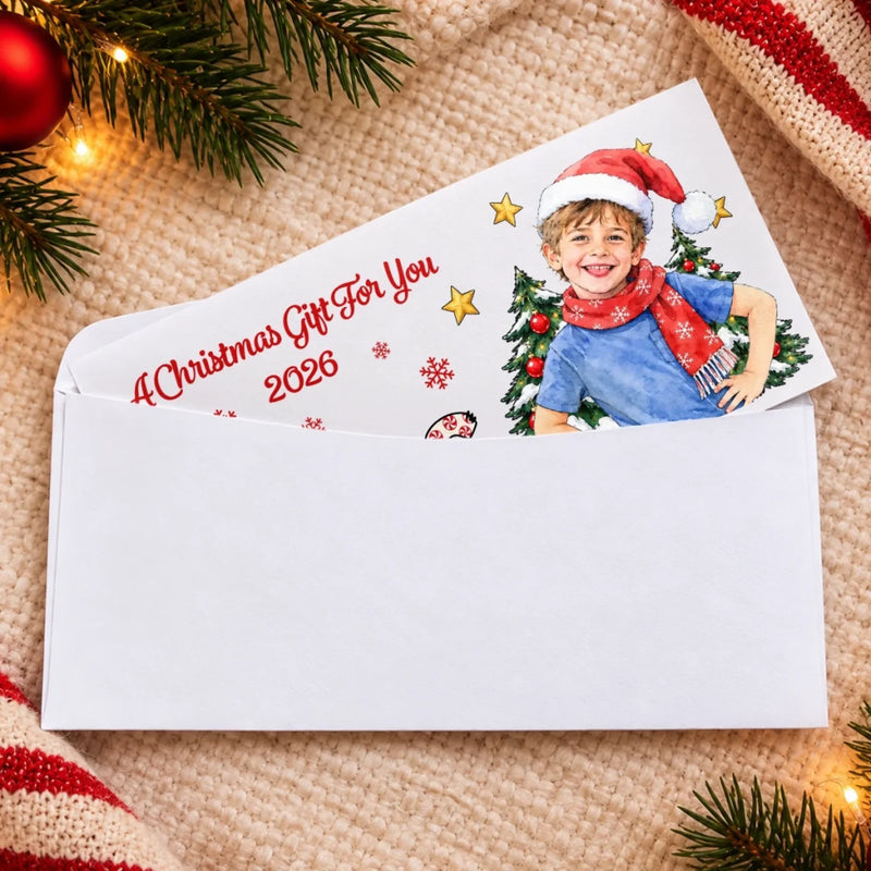 Custom Photo Christmas Gifts for Kids - Personalized Money Envelope
