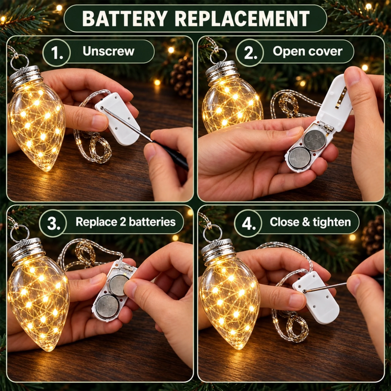 Custom Photo Christmas Family Gifts - Personalized Bulb LED Light Ornament