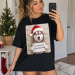 Custom Funny Pet Photo Christmas Mugshot Gifts For Dog And Cat Lovers - Personalized Comfort T-Shirt