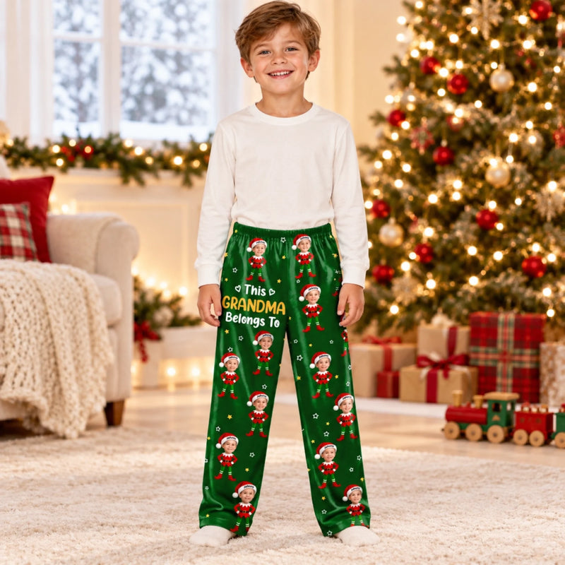 Custom Photo This Grandma Belongs To Christmas Gifts - Personalized Pajama Pants