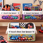 Custom Name Race Car Gifts for Kids - Personalized Storage Basket