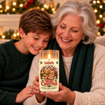 Custom Family Name Holiday Glow Decor - Personalized LED Candle Light