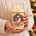 Custom Family Name Holiday Glow Decor - Personalized LED Candle Light