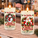 Custom Family Name Holiday Glow Decor - Personalized LED Candle Light