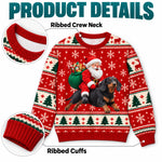 Custom Santa Riding Dog Christmas Gifts For Dog And Cat Lovers, Pet Lovers - Personalized Ugly Sweatshirt