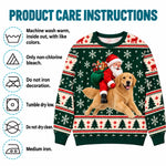 Custom Santa Riding Dog Christmas Gifts For Dog And Cat Lovers, Pet Lovers - Personalized Ugly Sweatshirt