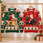 Custom Santa Riding Dog Christmas Gifts For Dog And Cat Lovers, Pet Lovers - Personalized Ugly Sweatshirt