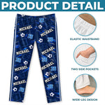 Custom Name Number Soccer Player Gifts For Boys - Personalized Pajamas Pants