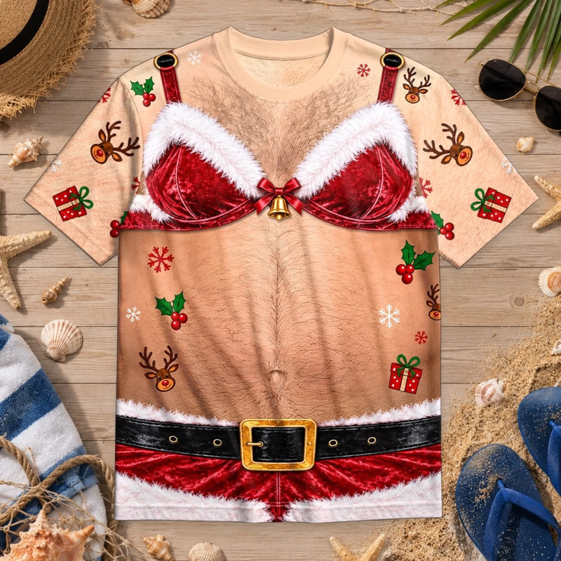 Custom Funny Santa Christmas Gifts For Men - Personalized T-shirt
