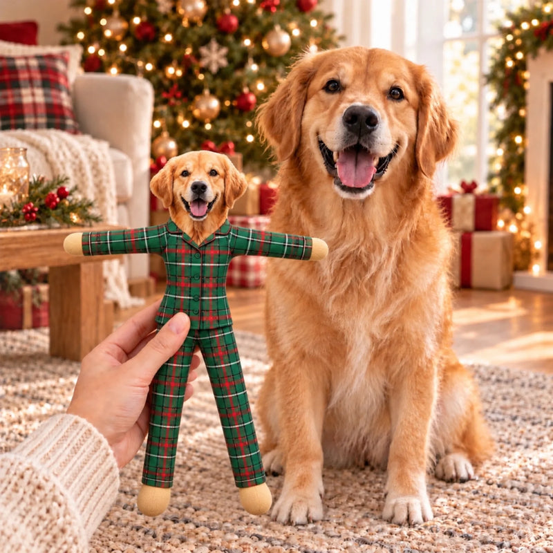 Custom Photo Christmas Elf Doll Gifts For Dog And Cat Lovers - Personalized Poseable Plush Doll copy