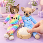 Custom Pastel Pajama Pet Lover Gifts For Dog And Cat Lovers - Personalized Poseable Plush Doll