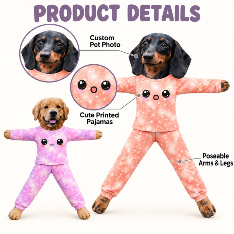 Custom Pastel Pajama Pet Lover Gifts For Dog And Cat Lovers - Personalized Poseable Plush Doll
