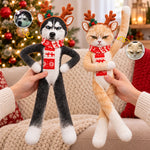 Custom Photo Pet Face Funny Christmas Gifts For Pet Lovers - Personalized Poseable Plush Doll