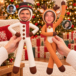Custom Photo Face Funny Christmas Family Gifts For Him, Her - Personalized Poseable Plush Doll