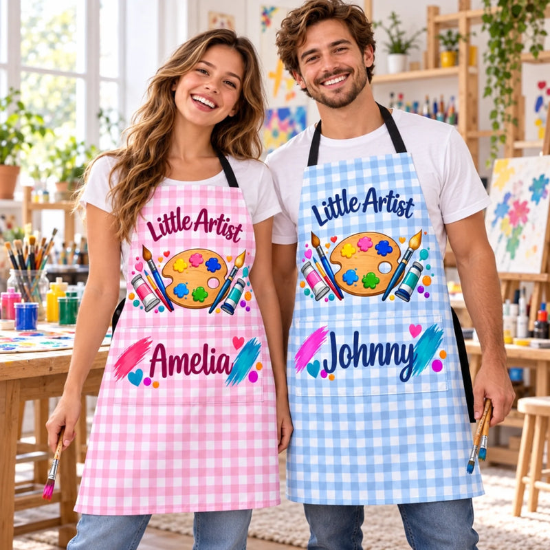 Custom Name Creative Artist Boys Girls Gifts For Kids, Artists, Art Lovers - Personalized Apron With Pocket