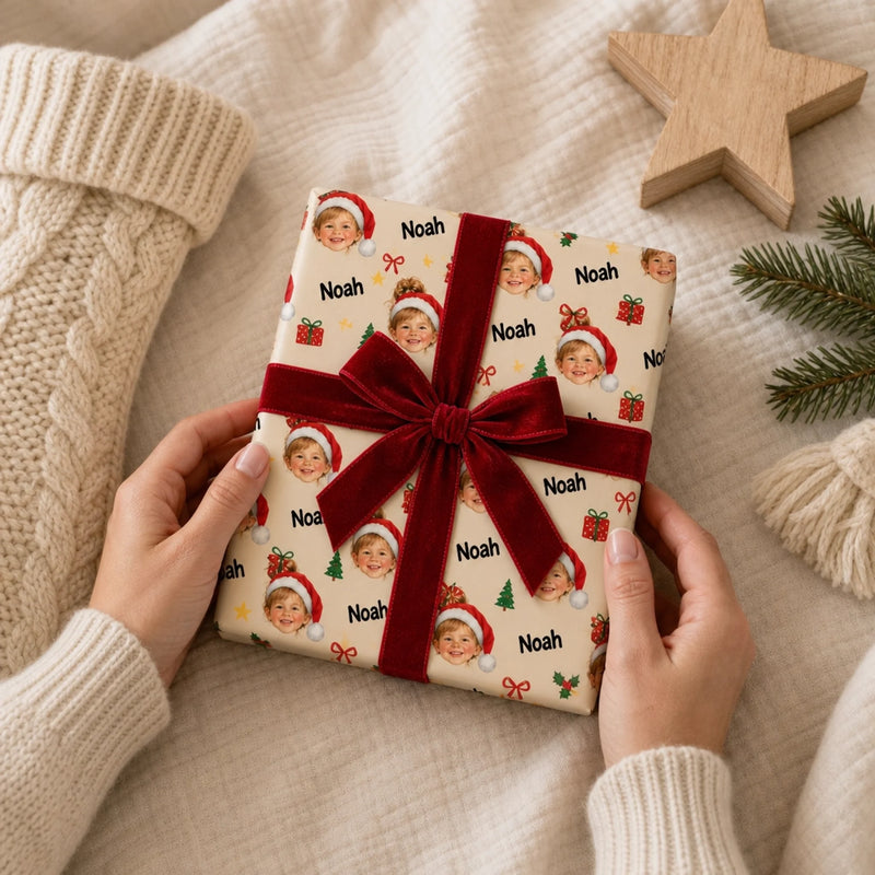 Custom Baby Photo First Christmas Gifts - Personalized Wrapping Paper