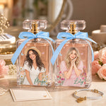 Custom Photo Best Friend & Sister Floral Gifts - Personalized Refillable Perfume Bottle