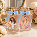 Custom Photo Best Friend & Sister Floral Gifts - Personalized Refillable Perfume Bottle