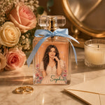 Custom Photo Floral Anniversary Couple Gift for Wife - Personalized Refillable Perfume Bottle