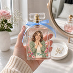 Custom Photo Floral Gifts for Mom - Personalized Refillable Perfume Bottle