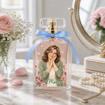 Custom Photo Floral Gifts for Mom - Personalized Refillable Perfume Bottle