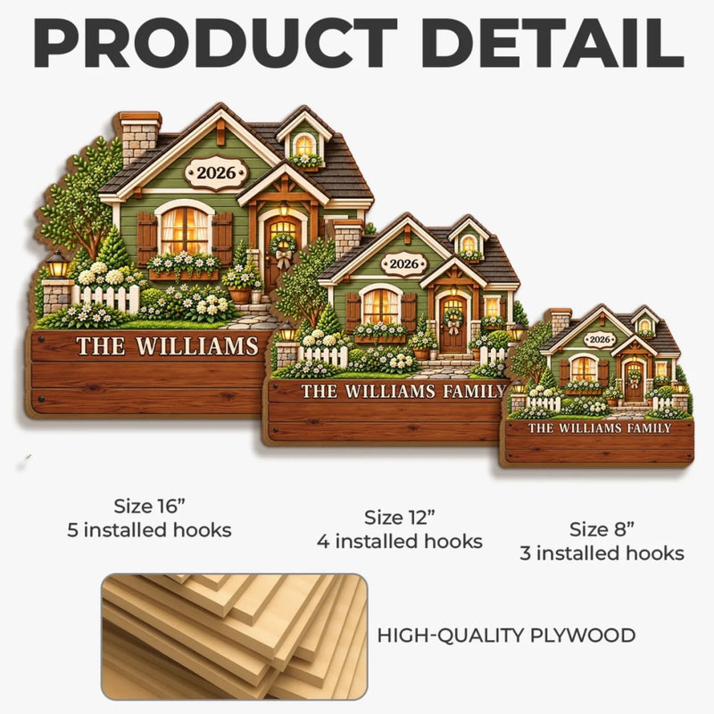 Custom Family Name House Gifts - Personalized Wooden Key Holder
