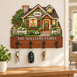 Custom Family Name House Gifts - Personalized Wooden Key Holder