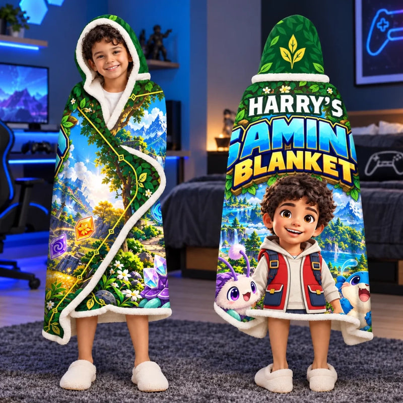 Custom Photo Fantasy Gaming Gifts for Kids - Personalized Snuggle Blanket